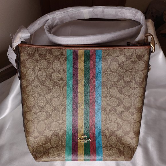 Coach Val Duffle in Signature Canvas with Stripe - Picture 1 of 3